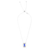 Swarovski Chroma necklace Octagon cut, Blue, Rhodium plated -5600625