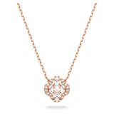 Swarovski Una necklace Clover, White, Rose gold-tone plated -5642928