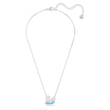 Swarovski Iconic Swan Pendant, Blue, Rhodium Plated, Medium -5512095