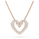 Swarovski Una pendant Heart, Medium, White, Rose gold-tone plated -5628657