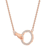 Swarovski Symbolic White Hand Rose Gold Plated Necklace -5489573