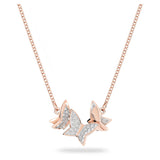 Swarovski Lilia necklace Butterfly, White, Rose gold-tone plated -5636422