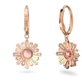 Swarovski Idyllia drop earrings Mixed cuts, Sun, Pink, Rose gold-tone plated -5642965