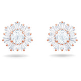 Swarovski Idyllia stud earrings Mixed cuts, Sun, White, Rose gold-tone plated -5459597