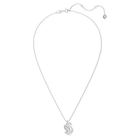 Swarovski Iconic Swan pendant Swan, Medium, White, Rhodium -5647872 ...