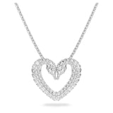 Swarovski Crystal Una Pendant, Heart, Small, White, Rhodium Plated -5625533
