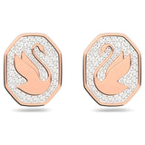Swarovski Signum Stud Earrings, Swan, White, Rose-Gold Tone Plated -5621105