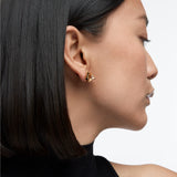 Swarovski Ortyx stud earrings Pyramid cut, Yellow, Gold-tone plated -5613680