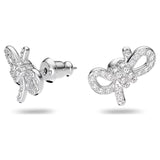 Swarovski Lifelong Bow stud earrings Bow, White, Rhodium plated -5627345