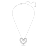 Swarovski Una pendant Heart, Large, White, Rhodium plated -5626176