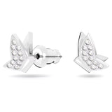 Swarovski Lilia stud earrings Butterfly, White, Rhodium plated -5636424