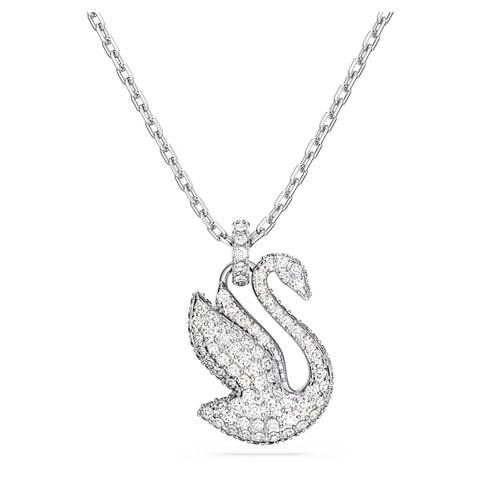 Swarovski Iconic Swan pendant Swan, Medium, White, Rhodium plated -5647872