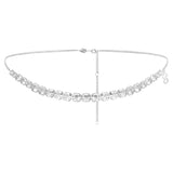 Swarovski x SKIMS belly chain Imperial cut, White, Stainless Steel -5678063