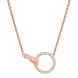 Swarovski Symbolic White Hand Rose Gold Plated Necklace -5489573