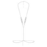 Swarovski x SKIMS body chain Mixed cuts, V-shape, White, Stainless Steel -5678061