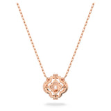 Swarovski Una necklace Clover, White, Rose gold-tone plated -5642928