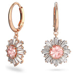 Swarovski Idyllia drop earrings Mixed cuts, Sun, Pink, Rose gold-tone plated -5642965