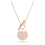 Swarovski GINGER T BAR Pendant Necklace, Rose Gold Plated -5576610