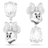Swarovski Disney Minnie Mouse Drop Earrings Asymmetrical , White, Rhodium -5668779