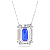 Swarovski Chroma necklace Octagon cut, Blue, Rhodium plated -5600625