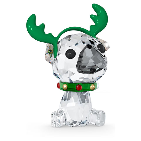 Swarovski Crystal Christmas Figurine Holiday Cheers Pug -5625661