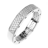 Wedding RING 4mm Band Signity CZ Rhodium over Sterling Silver