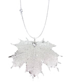 Real Leaf PENDANT with Chain Sugar Maple in Sterling Silver Necklace