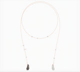 Swarovski NAUGHTY NECKLACE Double Wrap Feather, Rose Gold -5495290