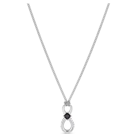 Swarovski INFINITY Pendant Infinity Necklace, Black, Rhodium plated -5528109