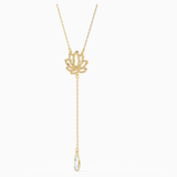 Swarovski Jewelry SYMBOLIC LOTUS Y NECKLACE, White, Gold Tone -5521468