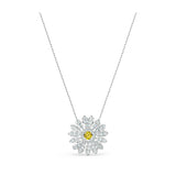 Swarovski Crystal Eternal Flower Pendant, Yellow, Rhodium Plated -5512660