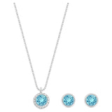 Swarovski Jewelry Set Earrings and Necklace FLIRT Aqua, Rhodium -5030716