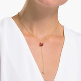 Swarovski Iconic Swan Y necklace Swan, Red, Gold-tone plated -5527408