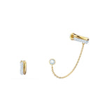 Swarovski Time Ear Cuffs Asymmetrical Design, White, Mixed metal - 5566005