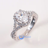 1.5ct Engagement Solitaire RING w/accents Signity CZ Rhodium over Silver