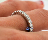 Wedding ETERNITY RING 3mm Band Signity CZ Rhodium over Sterling Silver