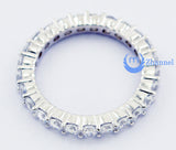 Wedding ETERNITY RING 3mm Band Signity CZ Rhodium over Sterling Silver