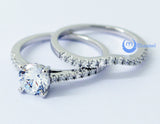 1.25ct Round Cut Engagement Wedding Set 2 RINGS Signity CZ  Sterling Silver