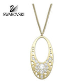 $180 Swarovski Clear Crystal Gold Pendant Necklace ARIANE #5037428 New - Zhannel
 - 1
