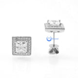 1.05ct Princess Cut Earrings Square Studs AMY Signity CZ Sterling Silver - Zhannel
 - 1