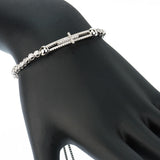 Contemporary Modern Rode Gold Bracelet with Moving Cross Sterling Silver CZ - Zhannel
 - 2