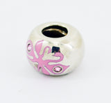 Chamilia Swarovski Sterling Silver Bead Charm Pink Crystal Pink Swans - Zhannel
 - 2