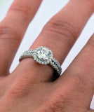 1ct Engagement Wedding Set 2 RINGS Signity CZ Rhodium over Sterling Silver - Zhannel
 - 4