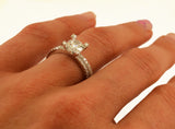 1.25ct Engagement Tower Wedding RINGS Set Signity CZ Rhodium Sterling Silver - Zhannel
 - 2