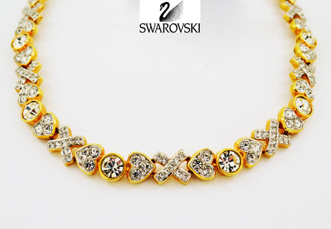 VINTAGE Swarovski SIGNATURE Jewelry Necklace HUGS LOVE & KISSES #152469 - Zhannel
 - 1