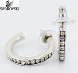 Swarovski Crystal Jewelry Pierced Hoop Earrings MALIBU Rhodium #959294 - Zhannel
 - 1