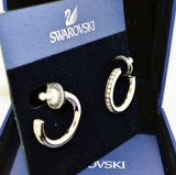Swarovski Crystal Jewelry Pierced Hoop Earrings MALIBU Rhodium #959294 - Zhannel
 - 3