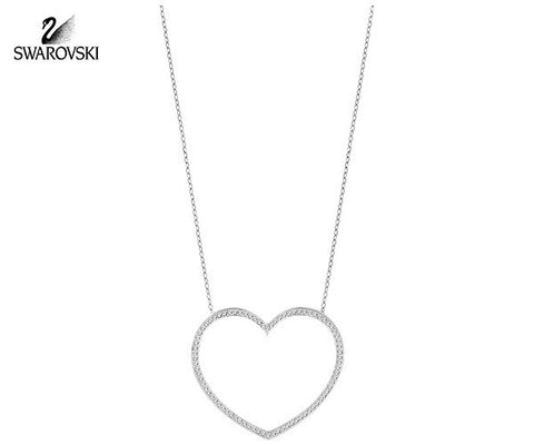 Swarovski Clear Crystal CADMIA Heart Pendant Necklace Rhodium #5117701 - Zhannel
 - 1