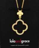 Lola & Grace Swarovski Gold Flower Necklace SPIKE ARABESQUE #5182886