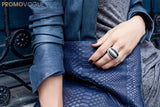 Swarovski Crystal White & Black Jewelry Ring APPOLLON #5018992/3/4 - Zhannel
 - 2